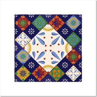 Mexican Talavera Tiles Pattern by Akbaly Posters and Art